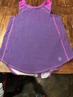 be inspired Purple with Hot Pink Mesh Workout Tank